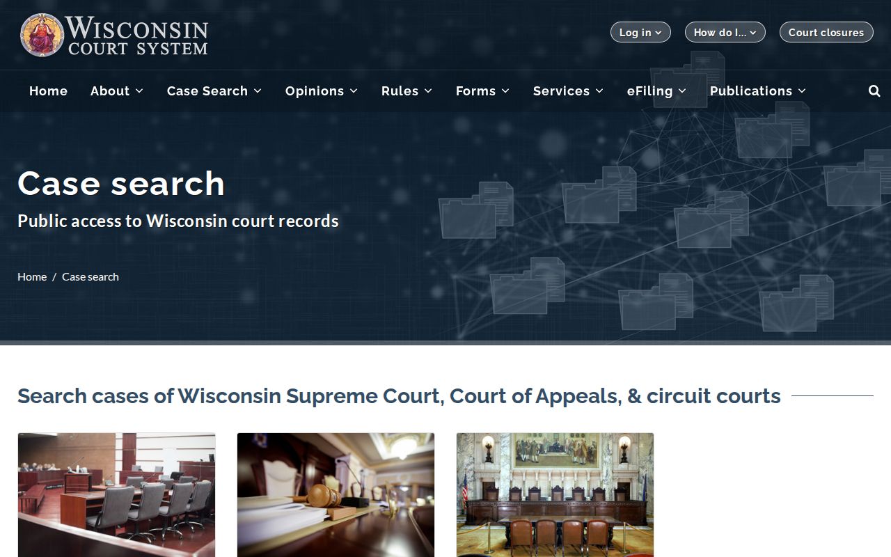 Portage County criminal court case search through the WCCA gateway
