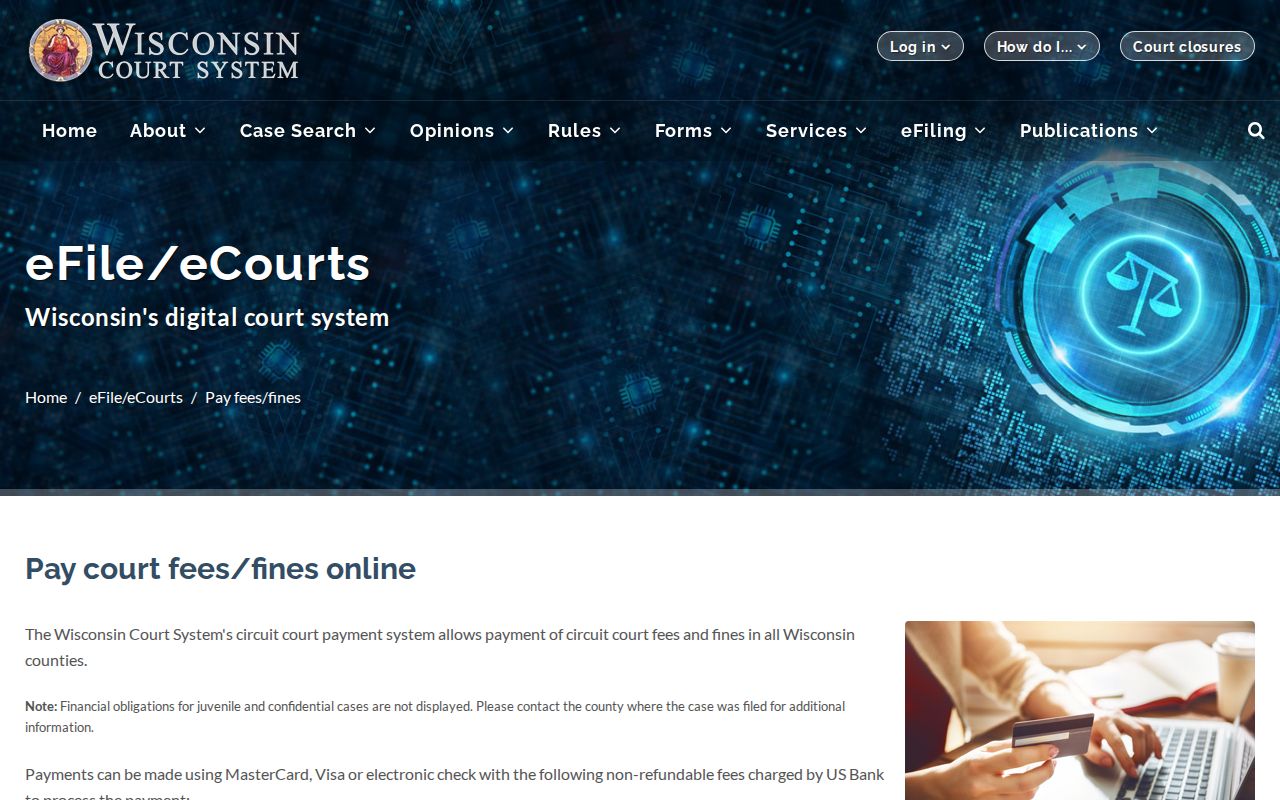 Portage County criminal court case balance payment instructions