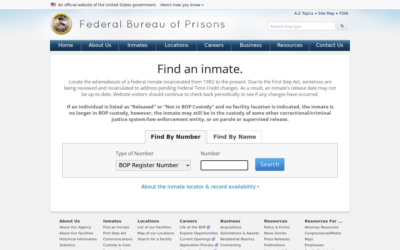 Portage County criminal history federal inmate locator