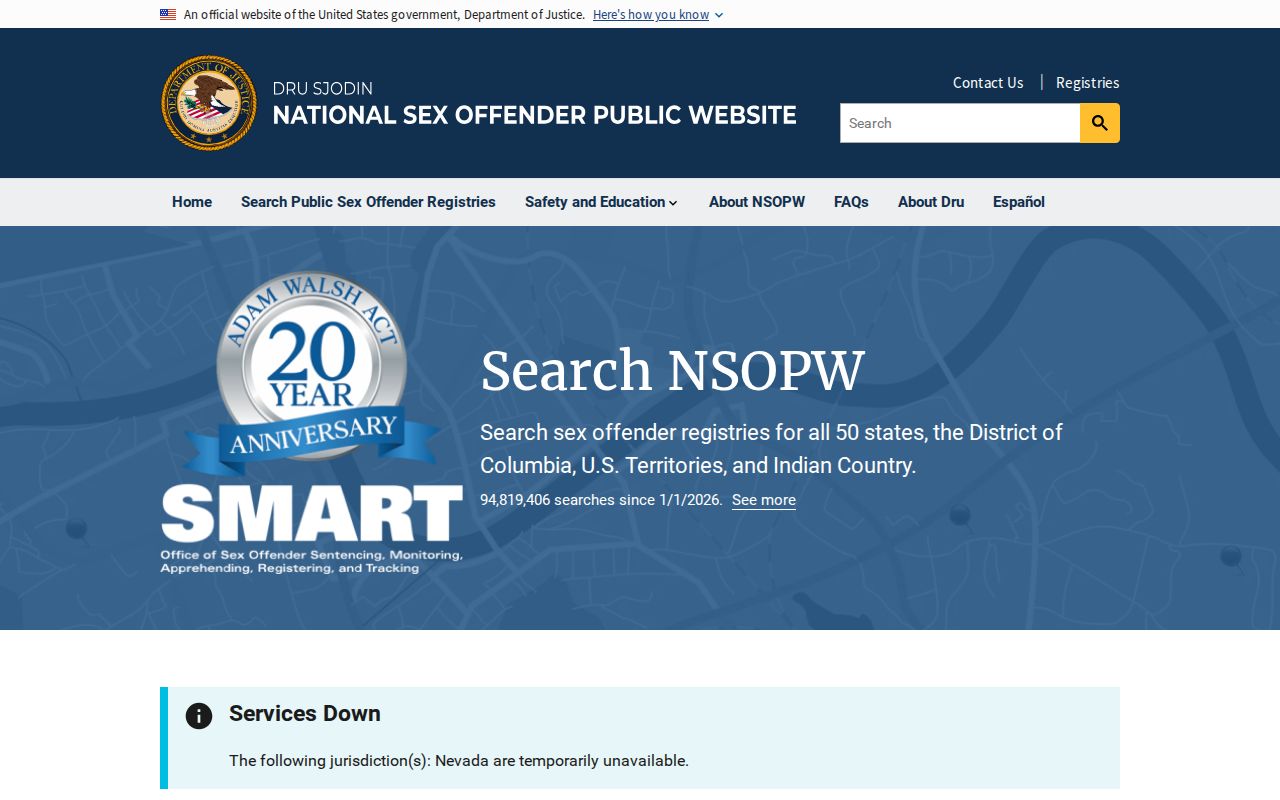 Portage County sex offender search through the national NSOPW portal